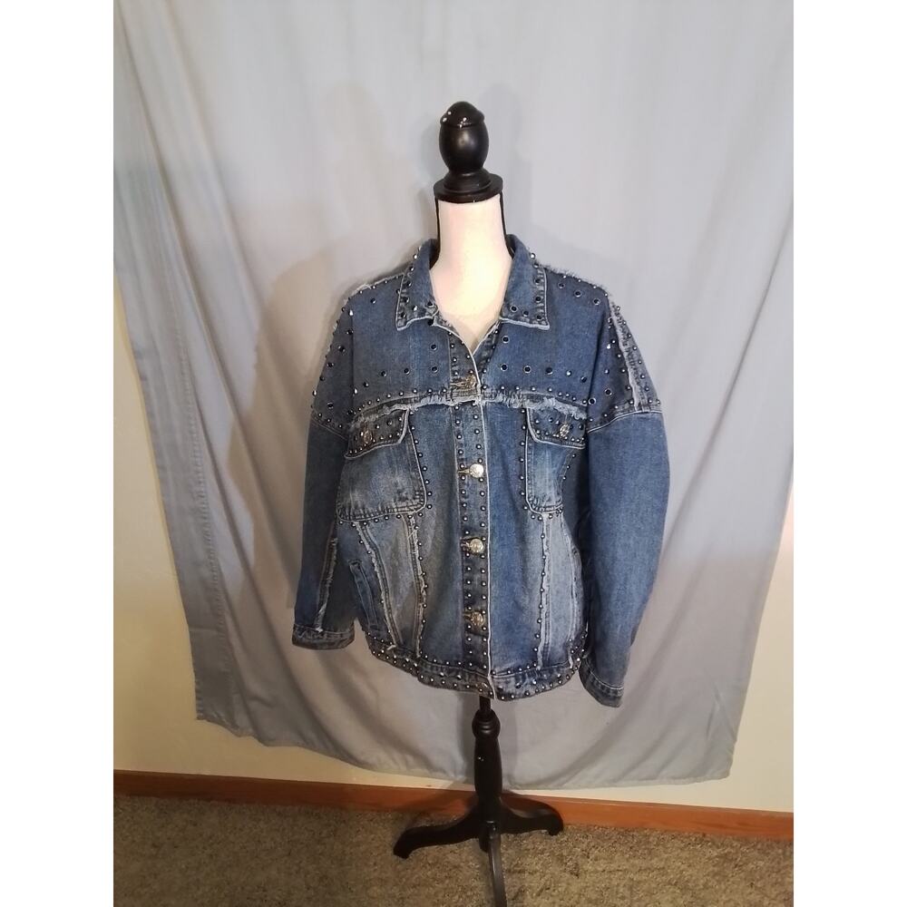 Vocal denim jacket, highly embellished
